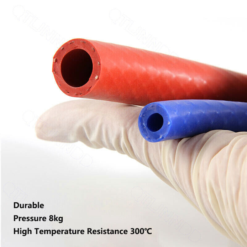 Red/Blue Silicone Braided Hose Tube Reinforced for Water Oil Fuel High Temp 300℃