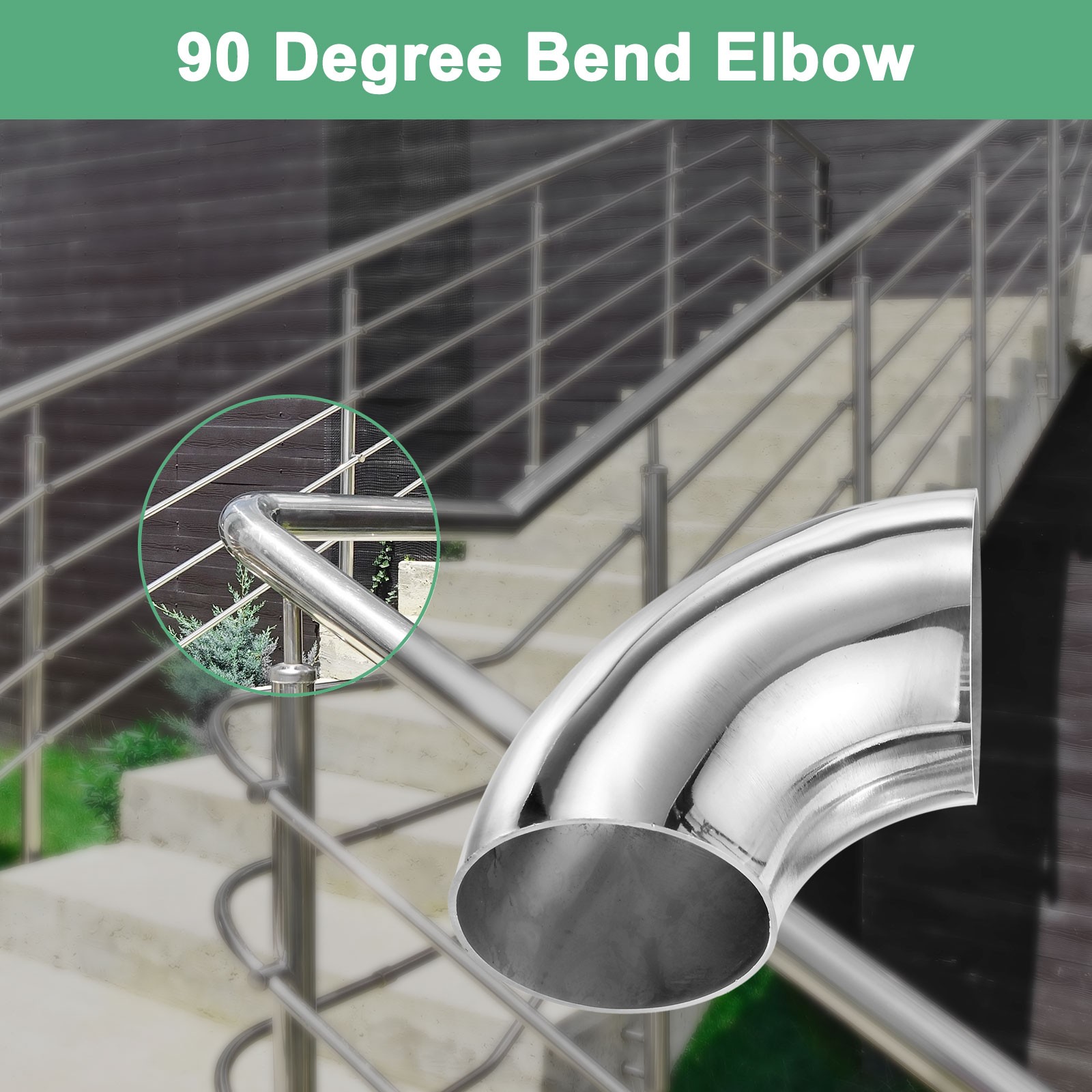 2-Pack OD 2 Inch 90 Degree Mandrel Bend Elbow, Thicken 1.5 mm Height 79 mm