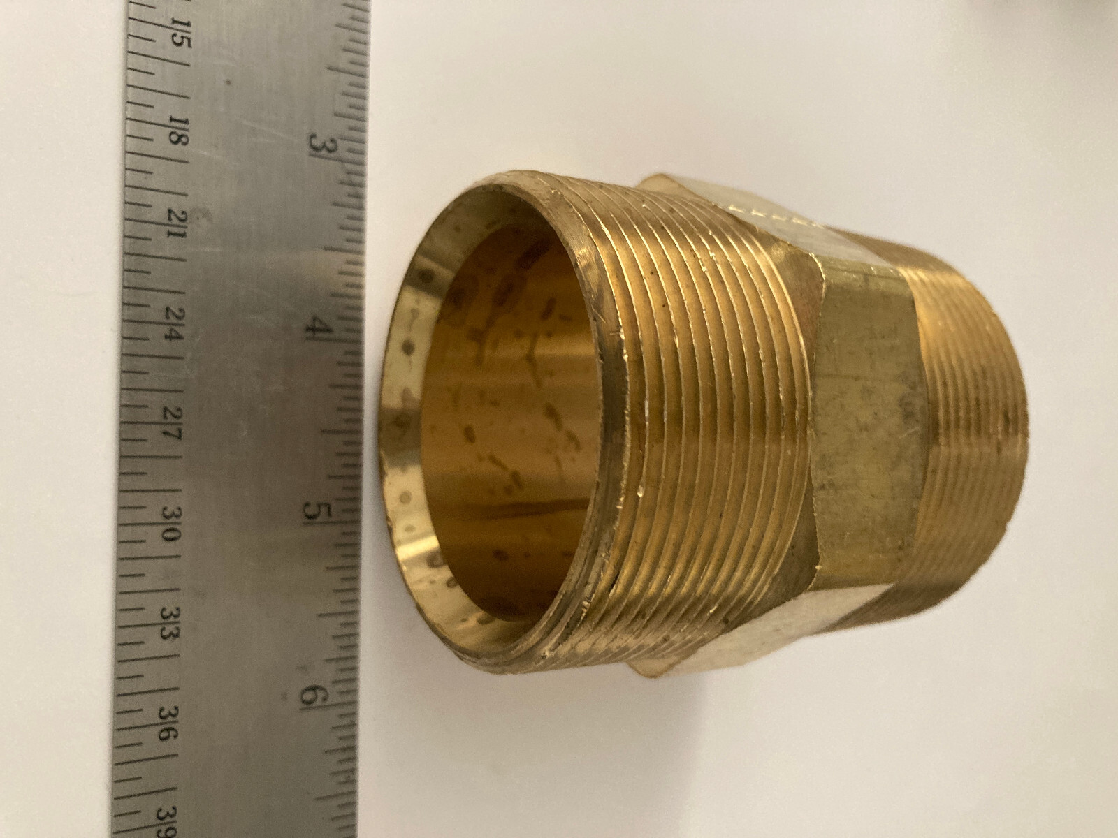 2″ NPT Brass Hex Nipple by 2 3/4 inches long Pipe