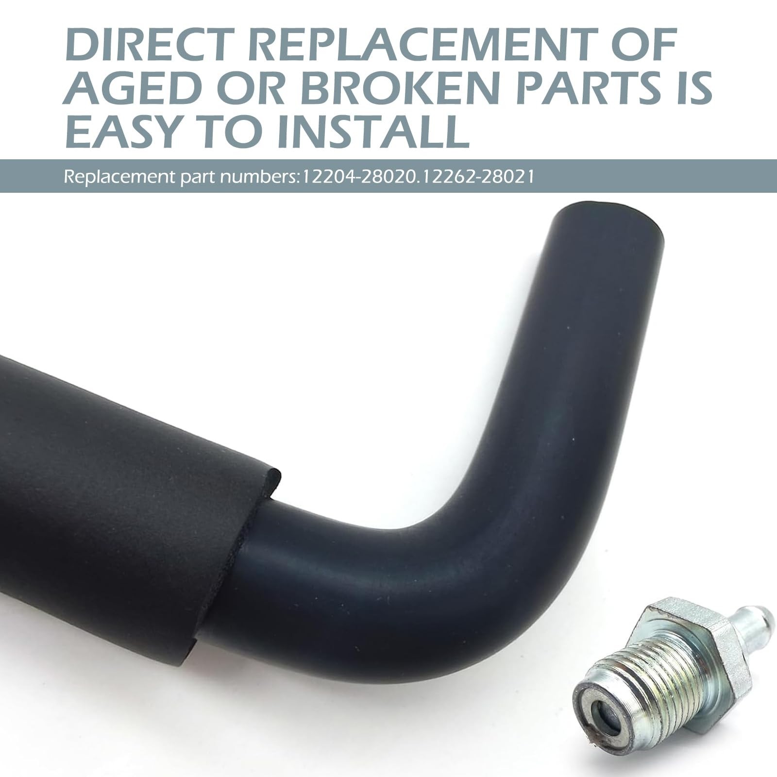 PCV Valve and Hose Kit, Rubber Hose Metal Valve, OE #12204-28020 12262-28021 …