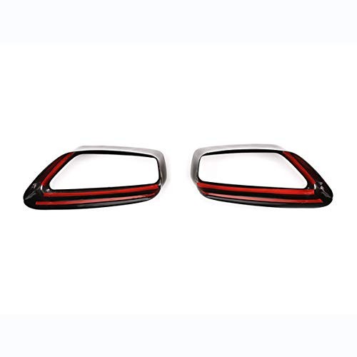 Stainless Steel Pipe Throat Exhaust Outputs Tail Frame Trim Cover 2Pcs Black