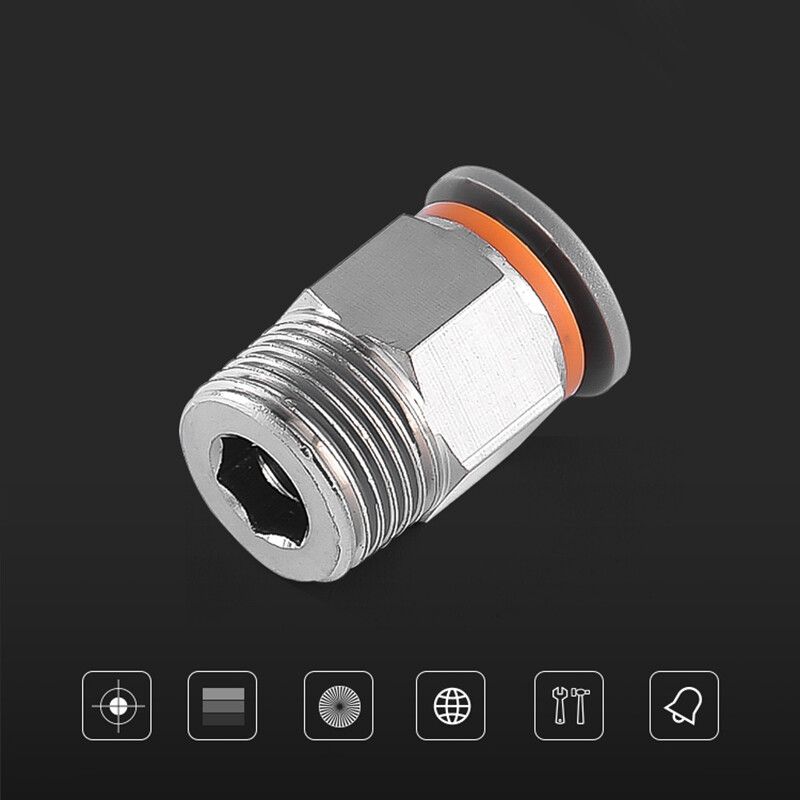 Air Hose Male Push In Straight Fitting PC Pneumatic Connector1/8″ 1/4″ 3/8″ 1/2″