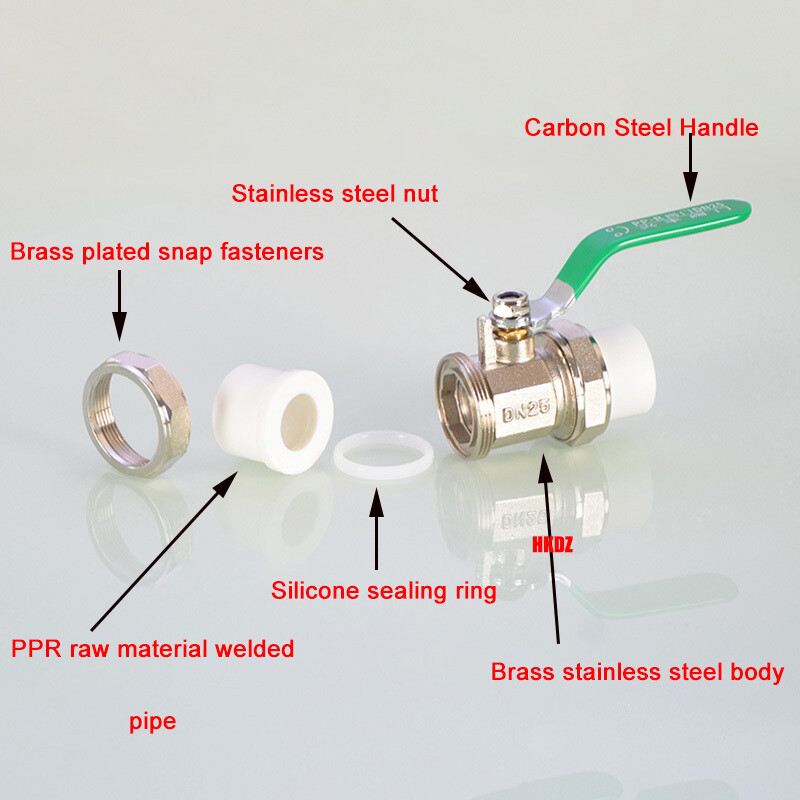 PPR Brass Pipe Ball Valves With Dual/Single Male/Female Hot Melt Water Fittings