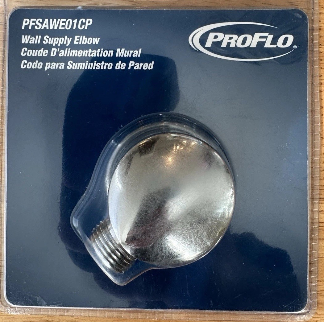 Chrome Wall Mounted Supply Elbow For 1/2” Hand Shower Hose PROFLO PFSAWE01CP NEW