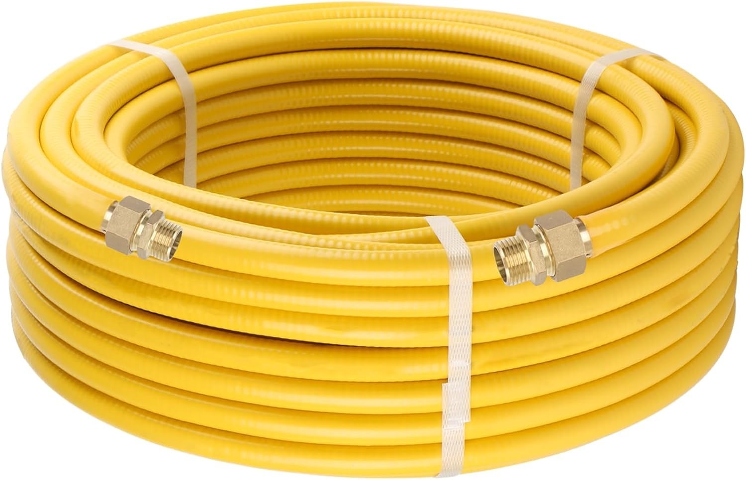 CSST 33 ft 1/2″ Gas Line Kit Corrugated Stainless Steel Tubing + 2 Male Adapter
