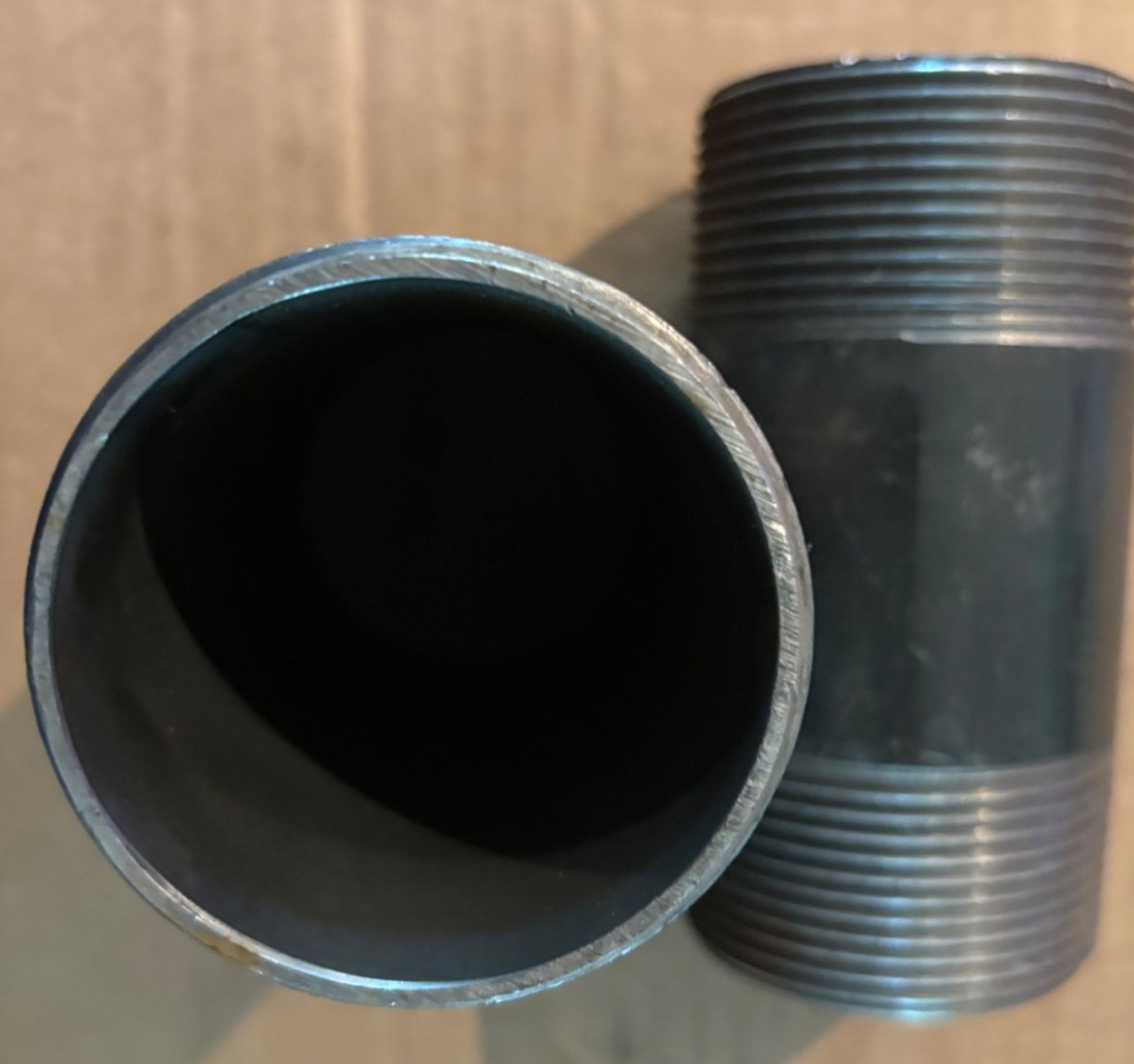 Set of 2 pcs 2-1/2″ X 51/2” Black Pipe Nipple Sch 40 steel new fast shipping