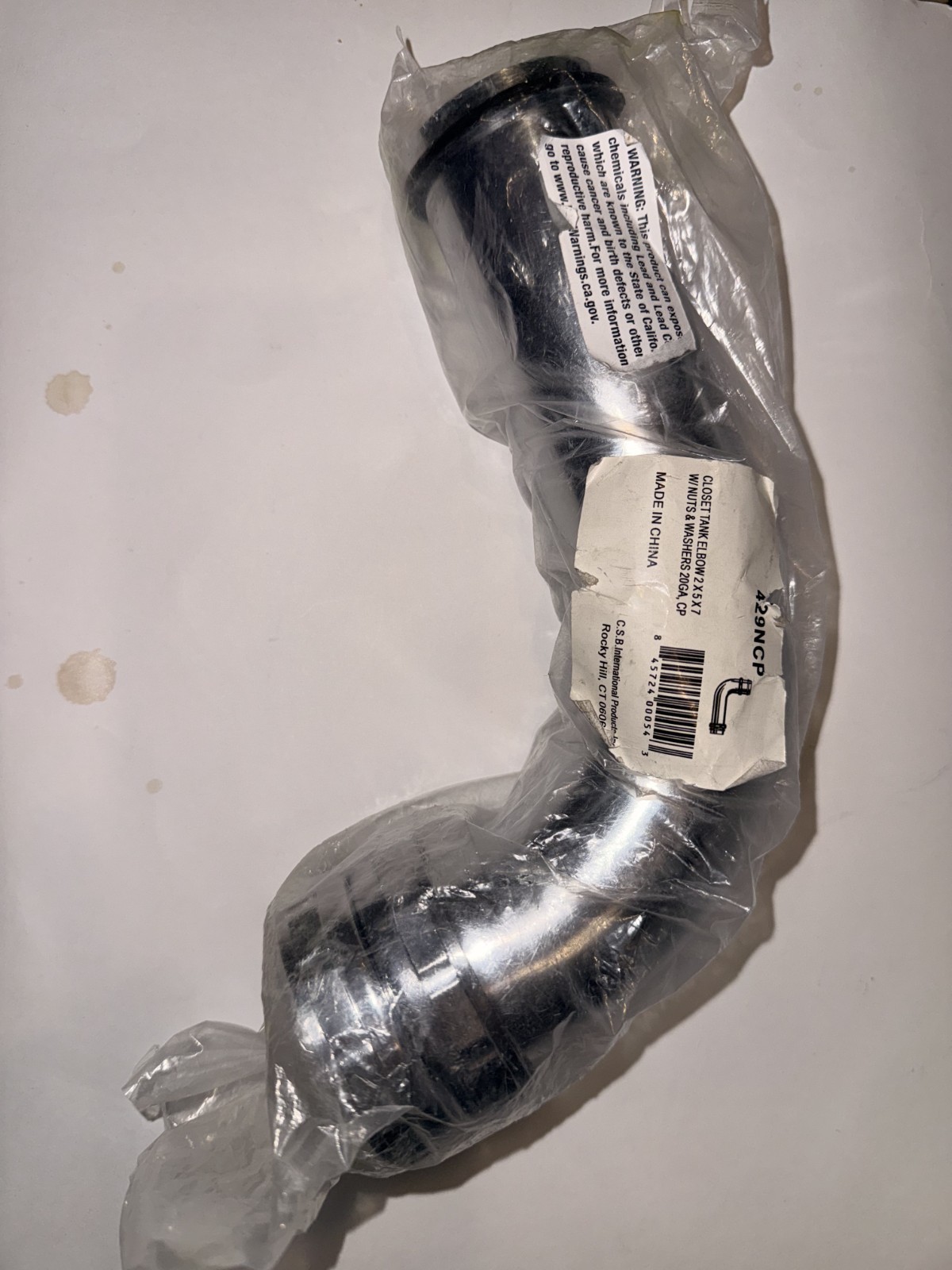 Toilet Tank Elbow 2″X5″X7″, 20 GA 429NCP