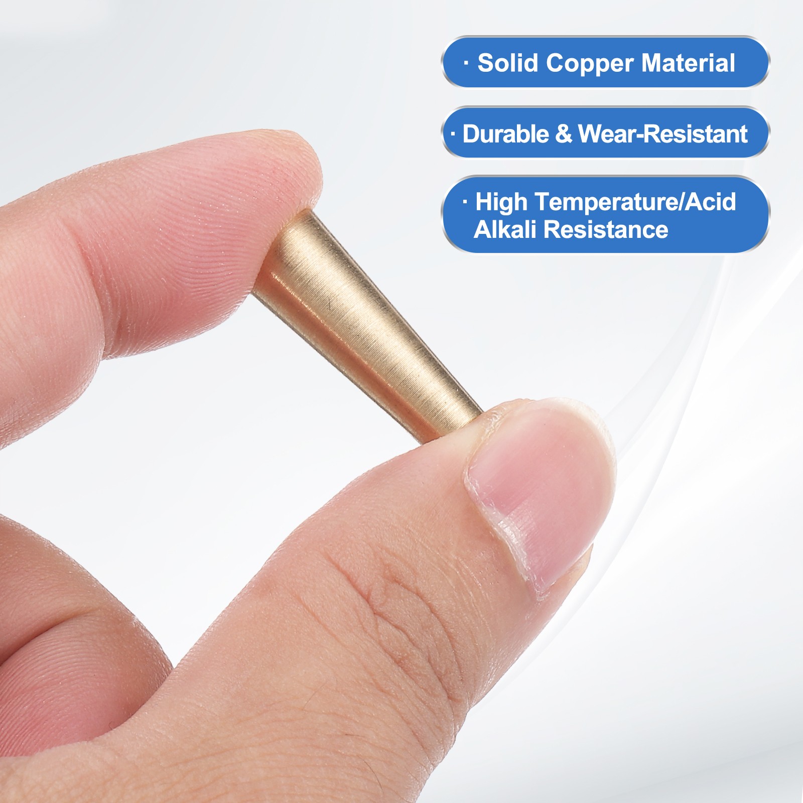 Tapered Shaped Solid Copper Stopper, 5/16″ Tube Copper Stoppers Lab Plugs, 1 Pcs