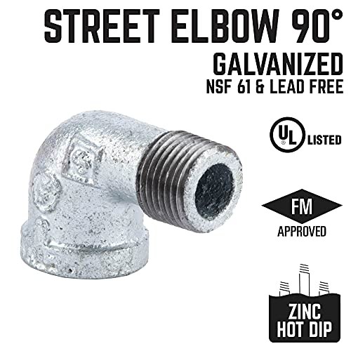 PIPE DÉCOR 1/2 in. Authentic Galvanized Malleable Iron 90 Degree FPT x 1/2 INCH