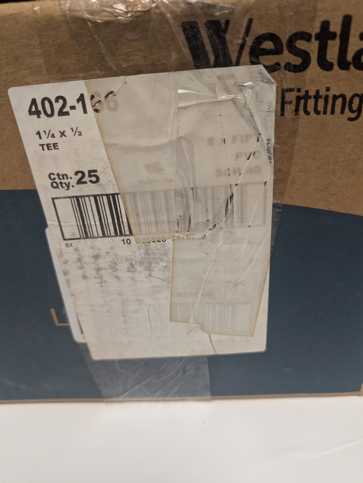 NEW BOX OF 25 WESTLAKE 402-166 1¹/⁴ X 1/2 PVC SCH40 REDUCING TEE NPT FITTING