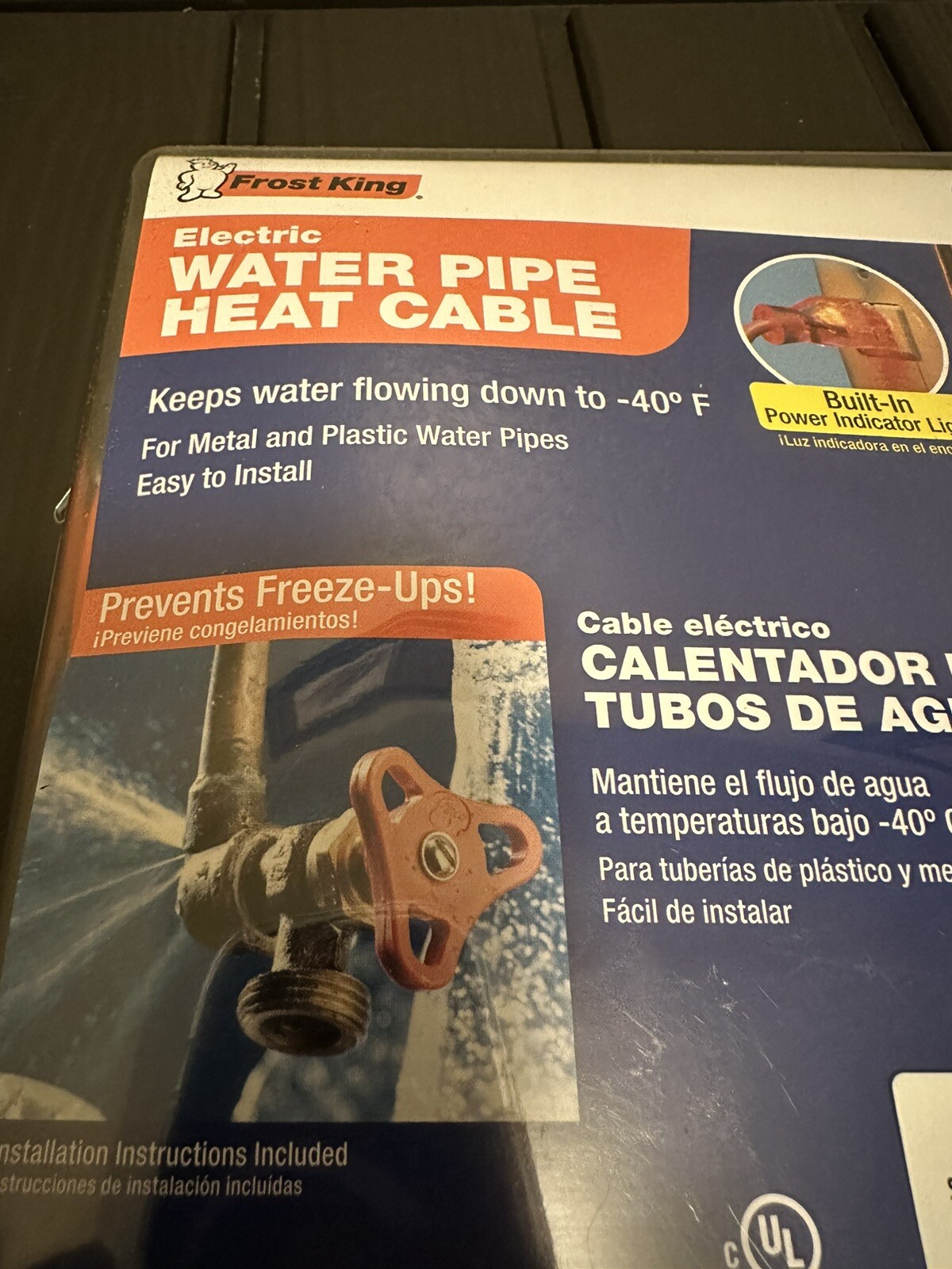 Frost King Electric Water Pipe Heat Cable HC12 9-13 Feet 120 VAC pipe heater