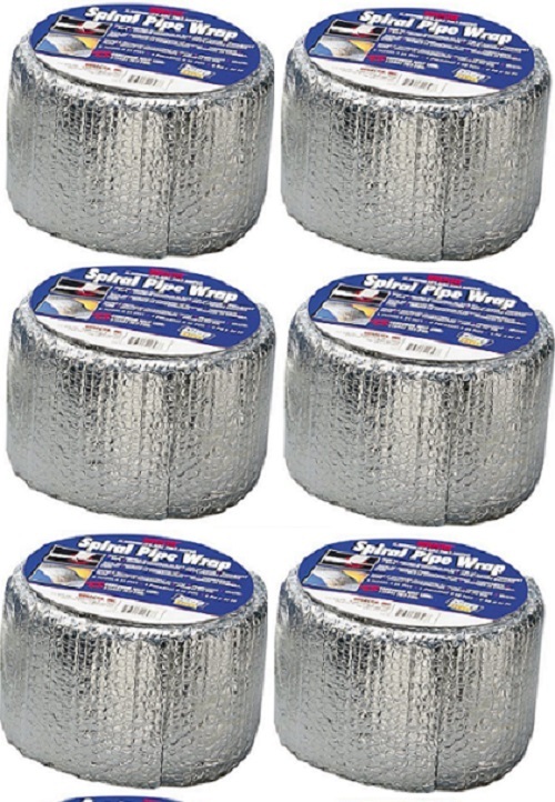 Reflectix SPW0602508 6″ x 25′ R-2 Insulated Aluminum Foil Pipe Wrap – 6 Rolls