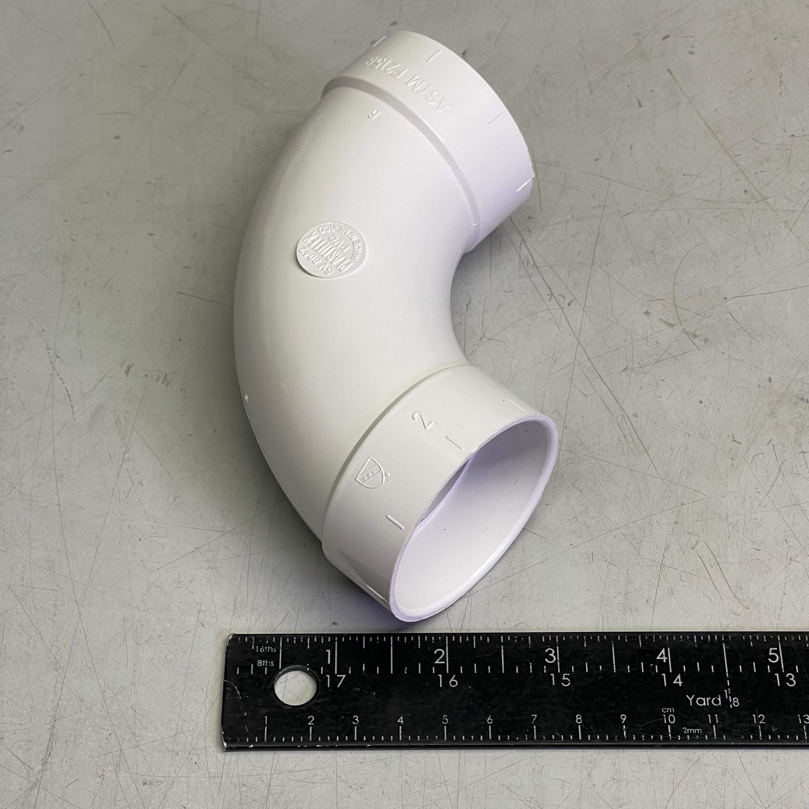PLASTIFLEX (5 PACK) 90° Sweep Elbow 2” ID White Plastic 030120-005
