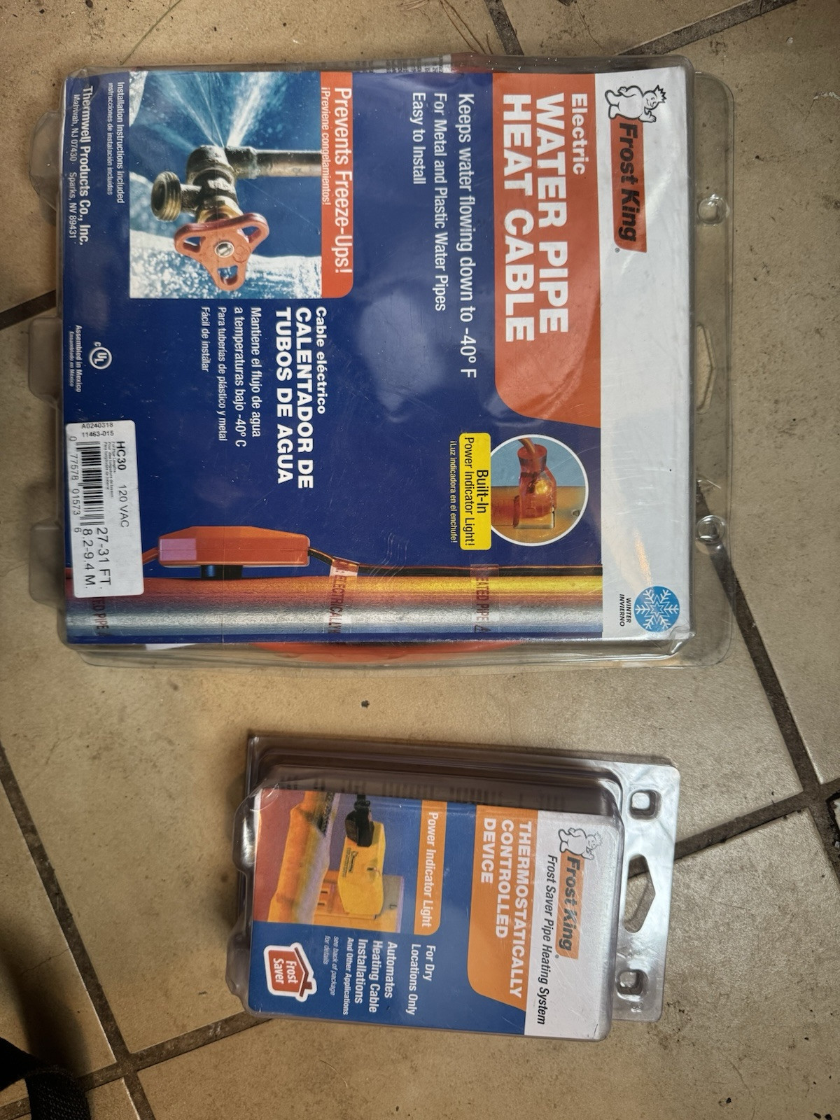 NEW Frost King electric water pipe heat cable 27-31 FT HC 30 120 VAC