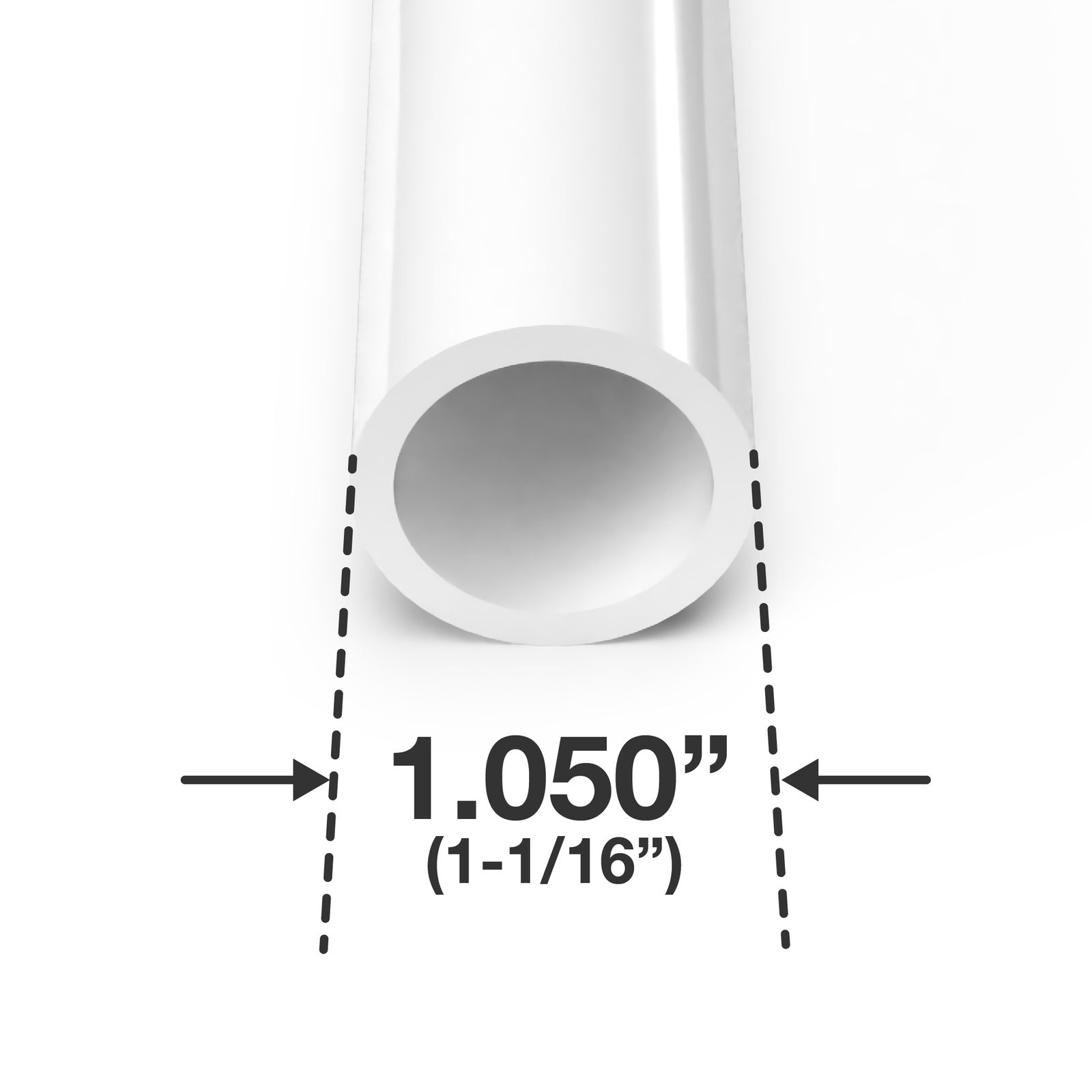 3/4 Sch 40 Furniture Grade PVC Pipe, 40″L, White (3-PK), FORMUFIT-Made in US