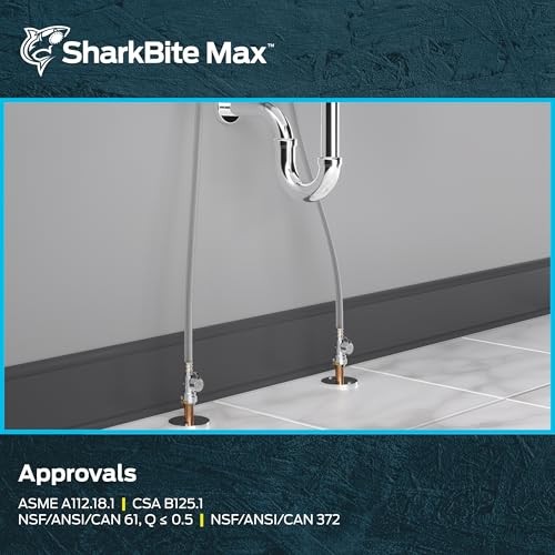 Max 30 In. Stainless Steel Braided Faucet Connector with Straight Stop Valve,