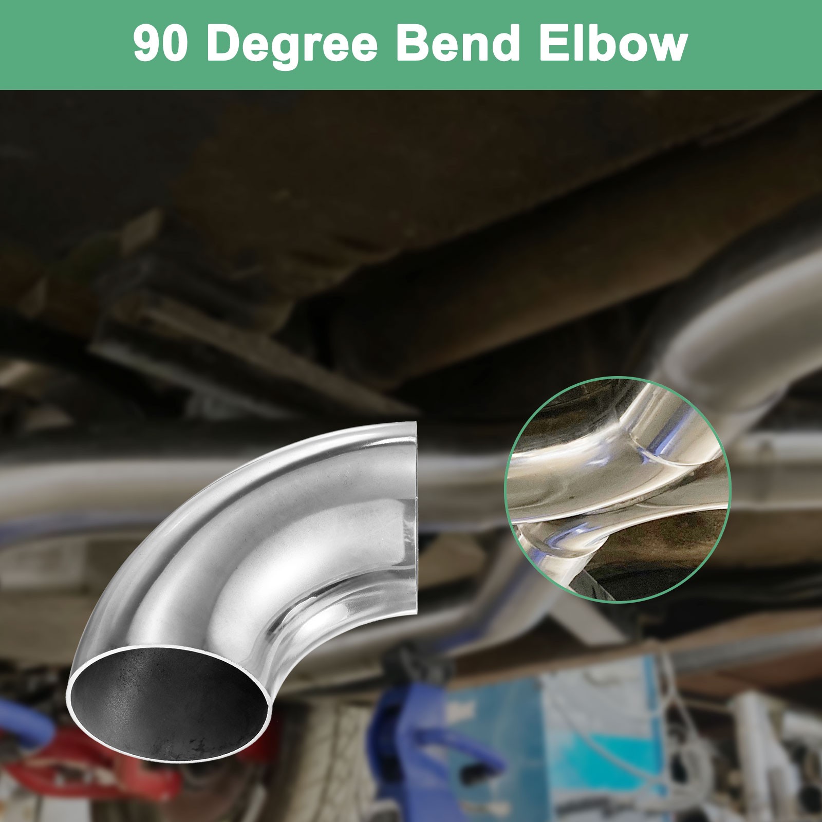 2-Pack OD 2.2 Inch 90 Degree Mandrel Bend Elbow, Thicken 1.5 mm Height 95 mm