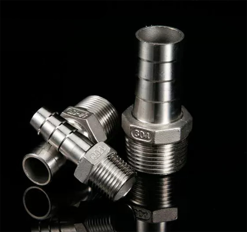 BSP 1″ 3/4″ 1/2″ Male Thread Hosetail Hose Joiner Barb Connector Stainless Steel
