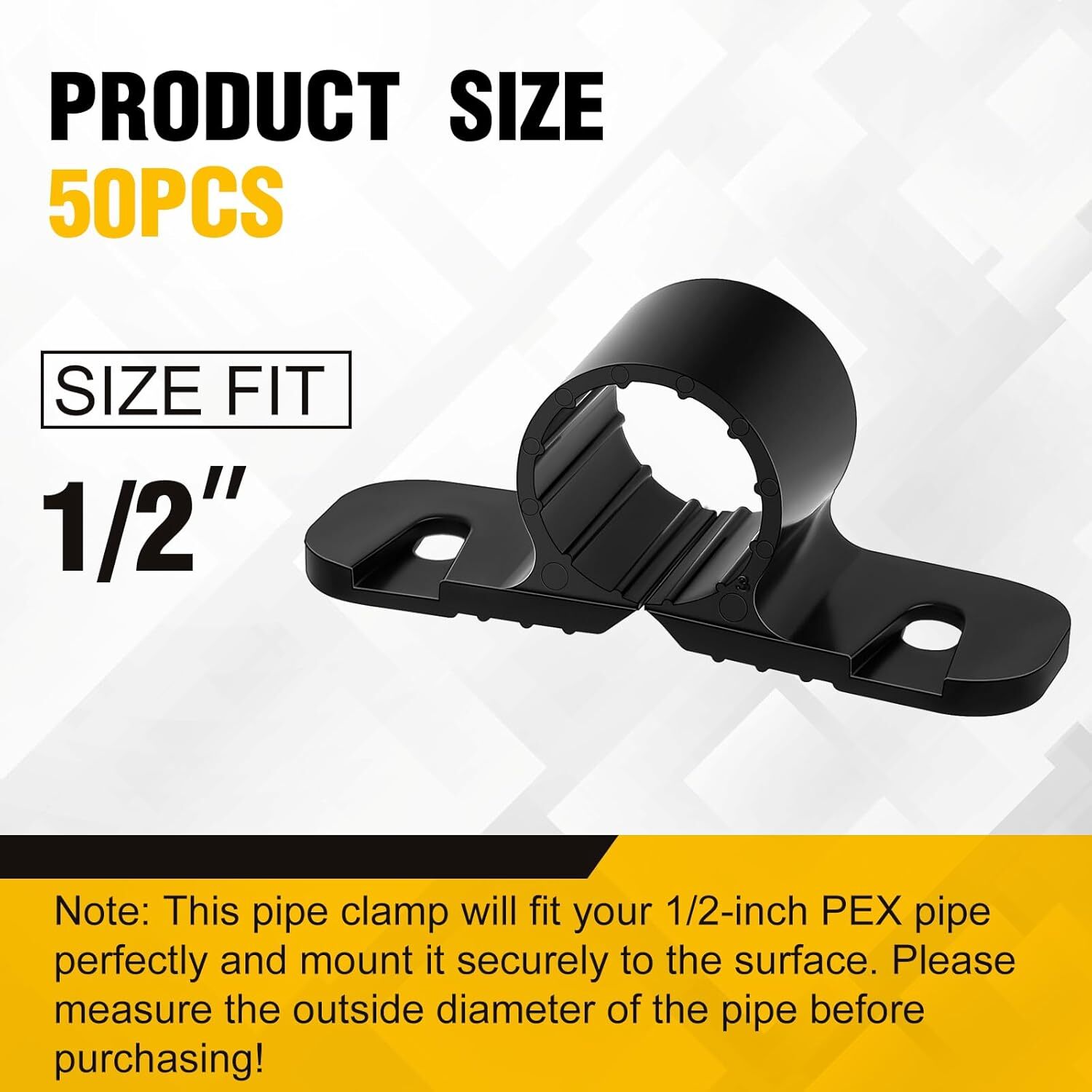 50 Pack 1/2 Inch Pipe Supports Suspension Clamp Pipe Clamps Pex Clamps for Pex
