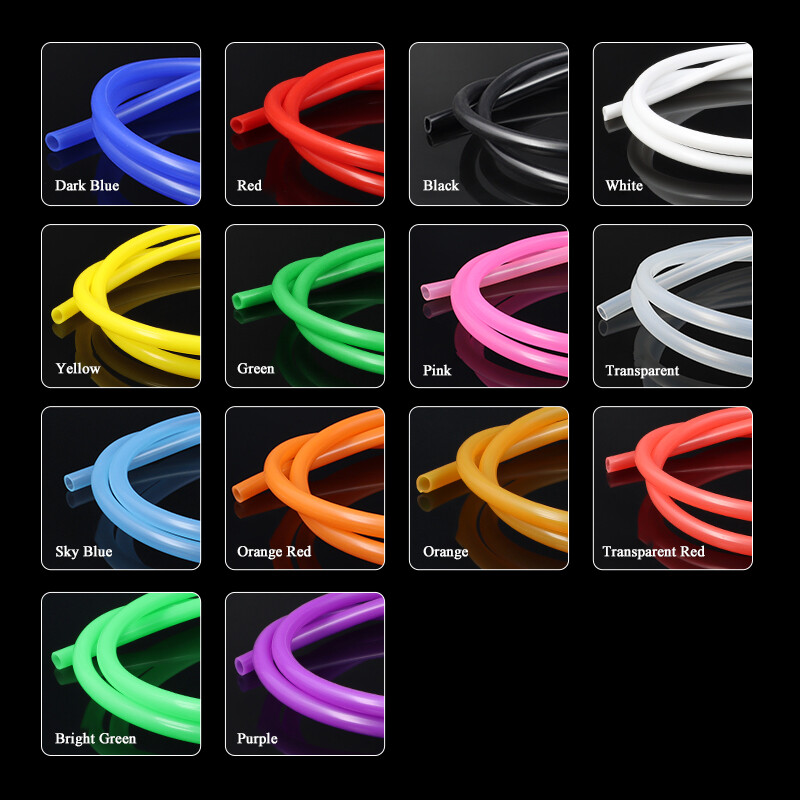 ID 5mm-10mm Colourful Silicone Tube Food Grade Soft Hose Pipe Flexible Tubing