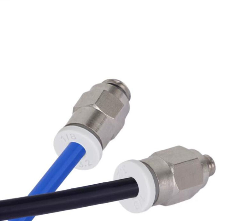 Pneumatic Push In Thread Fitting Air Tube Connector Straight Elbow Adapter White