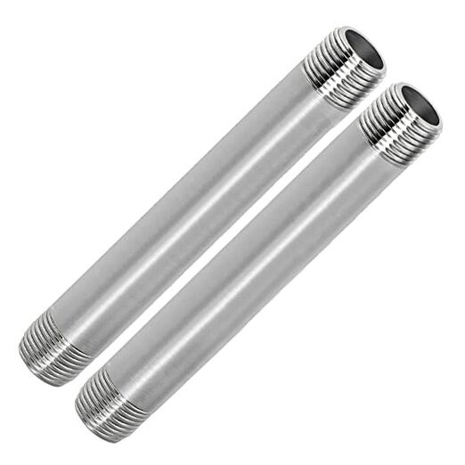 304 Stainless Steel Nipple Pipe 1/2″ NPT(Male x Male) 12″ (300mm) Length