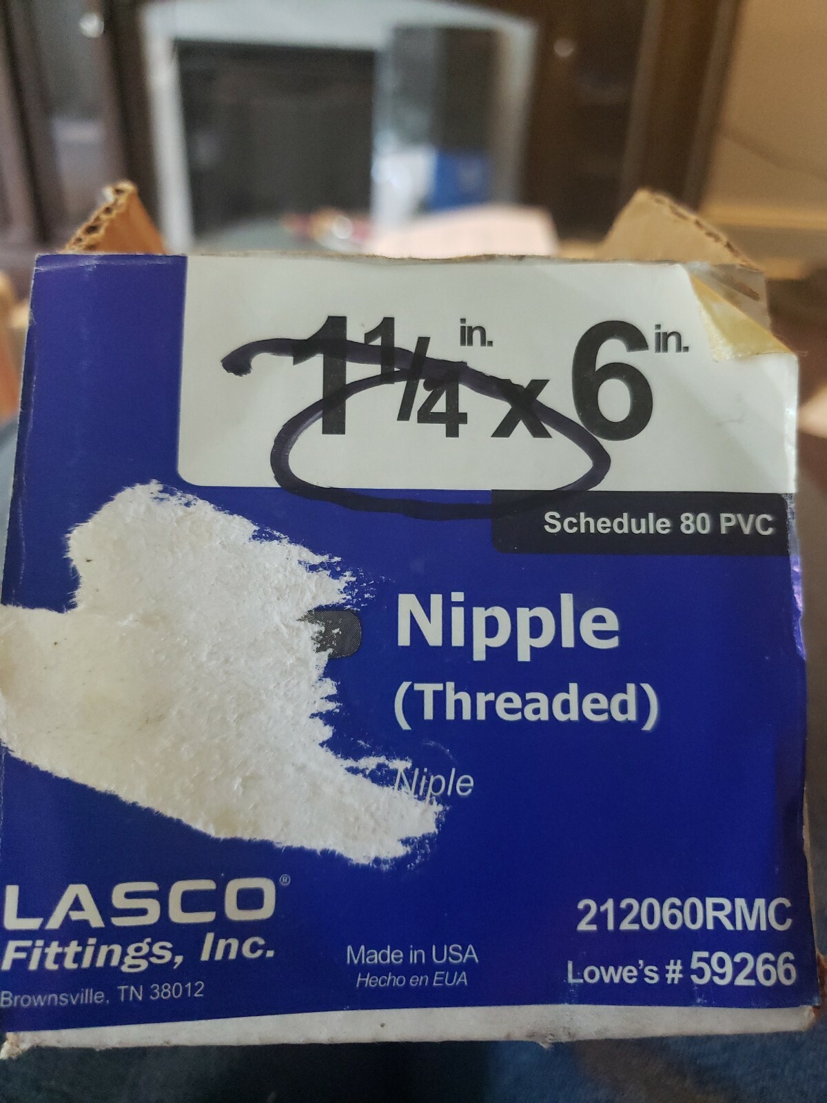 PVC ~ Nipple MNPT 1-1/4″ X 6″ Nipple MPT NPT SCH80 PVCI Thread PVC Pipe, 212060R