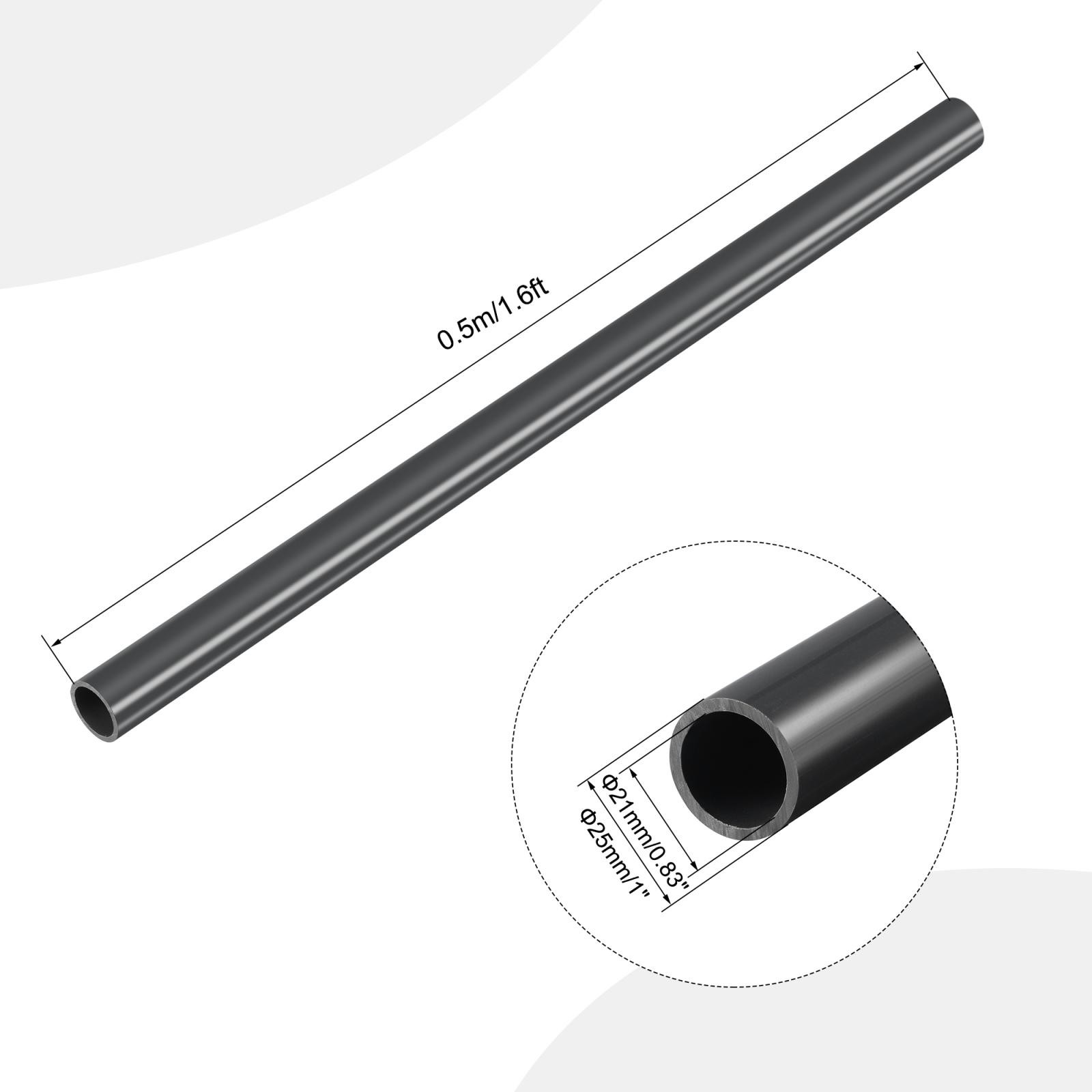 PVC Pipe 21mm ID x 25mm OD 0.5m Rigid Water Pipe Drain Pipe Black