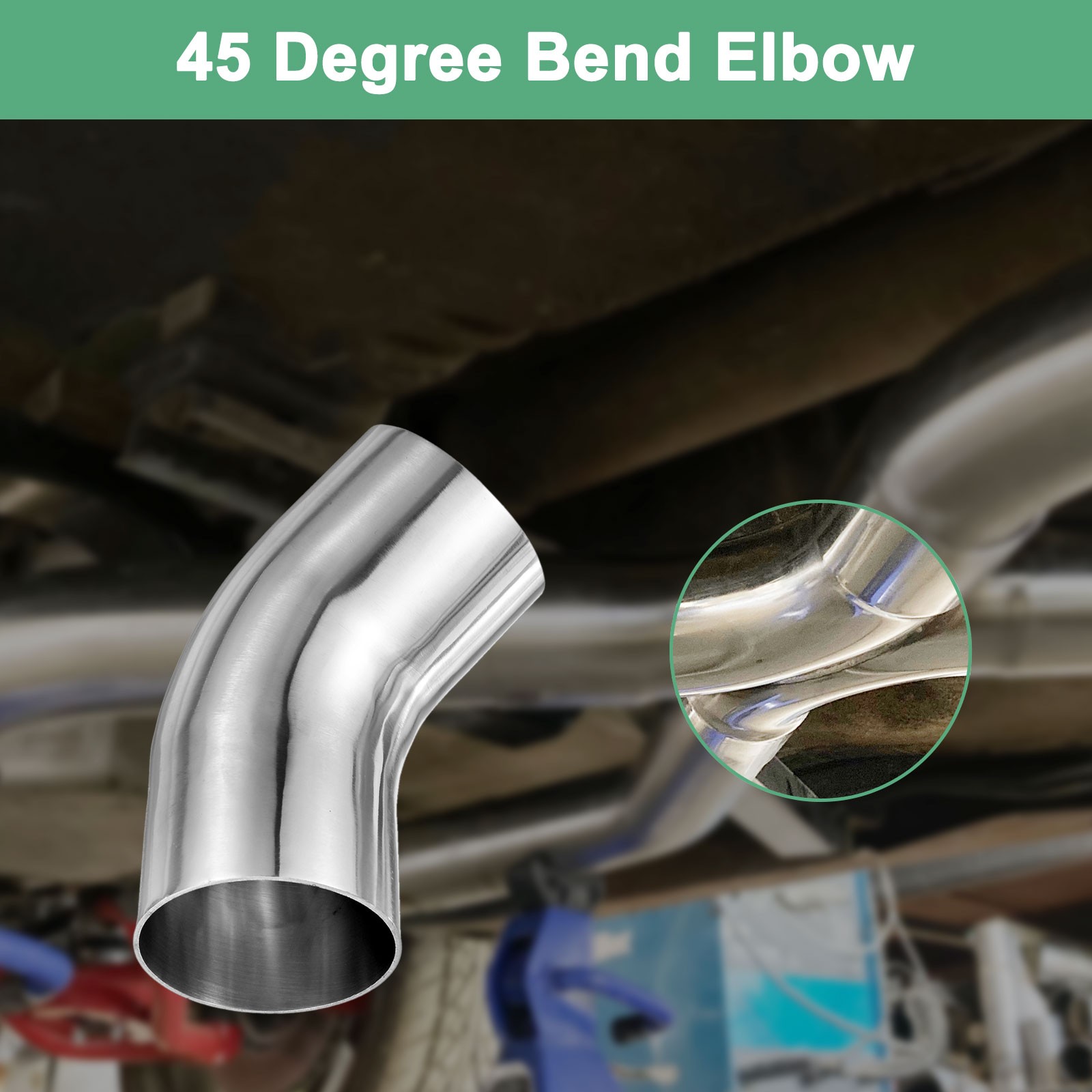 OD 3 Inch 45 Degree Mandrel Bend Elbow, Thicken 2 mm Height 175 mm