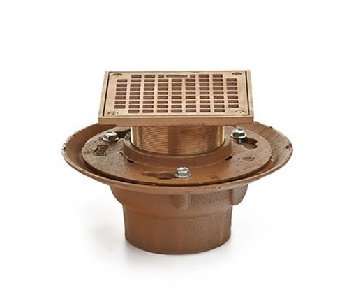 JAY R SMITH 2005LXH04-A06-NB-P Floor Drain 4″ Cast Iron Nickel Bronze