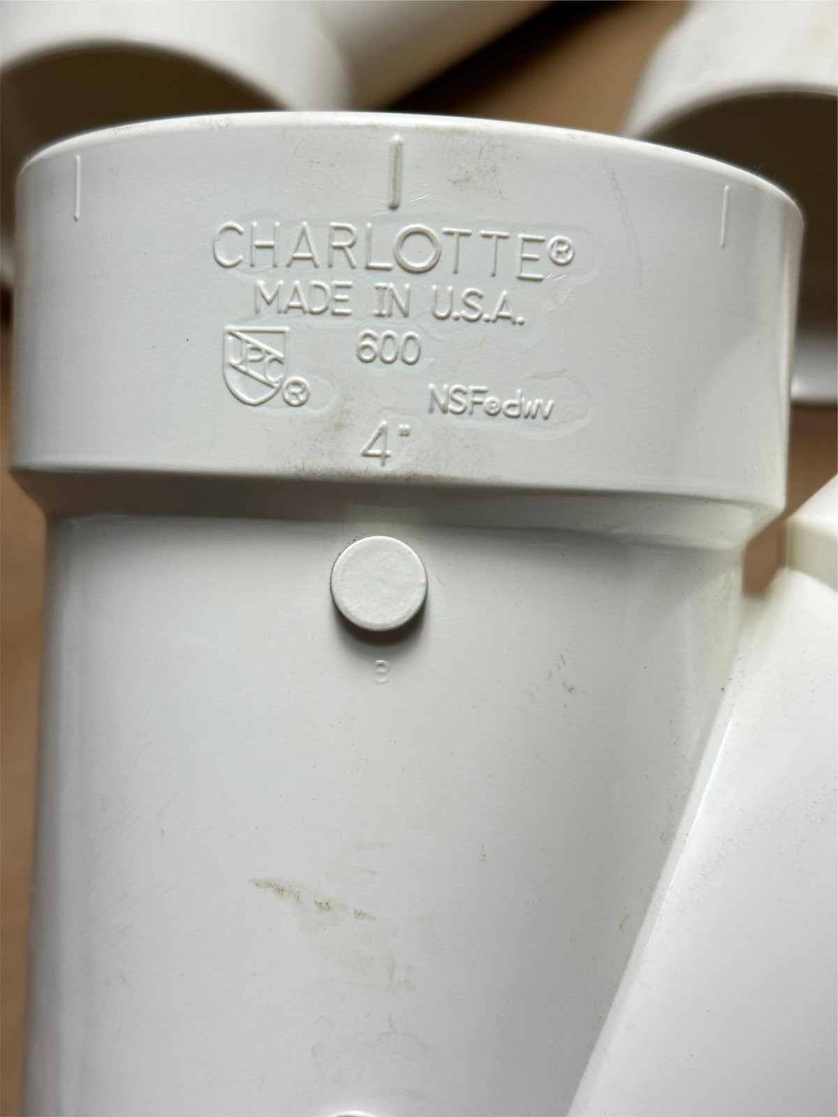 5x 4in Charlotte Pipe DWV PVC WYE Y-Shaped Splitter Pipe Sanitary Tee