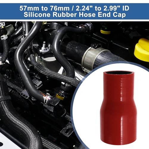 ID 2.25 to 3 Inch Silicone Reducer 2.25 to 3″(57mm to 76mm)ID Red,Black