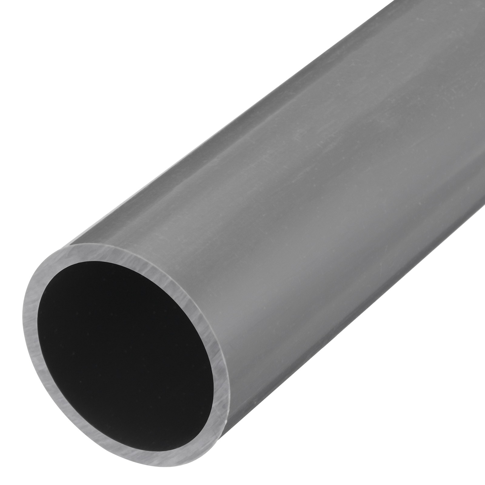PVC Rigid Round Pipe 63.8mm ID 75mm OD 500mm Light Grey High Impact