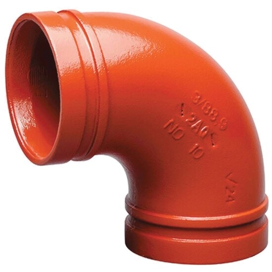 Various Sizes & Finishes of Victaulic Style 10 Grooved 90° Elbow Ductile Iron