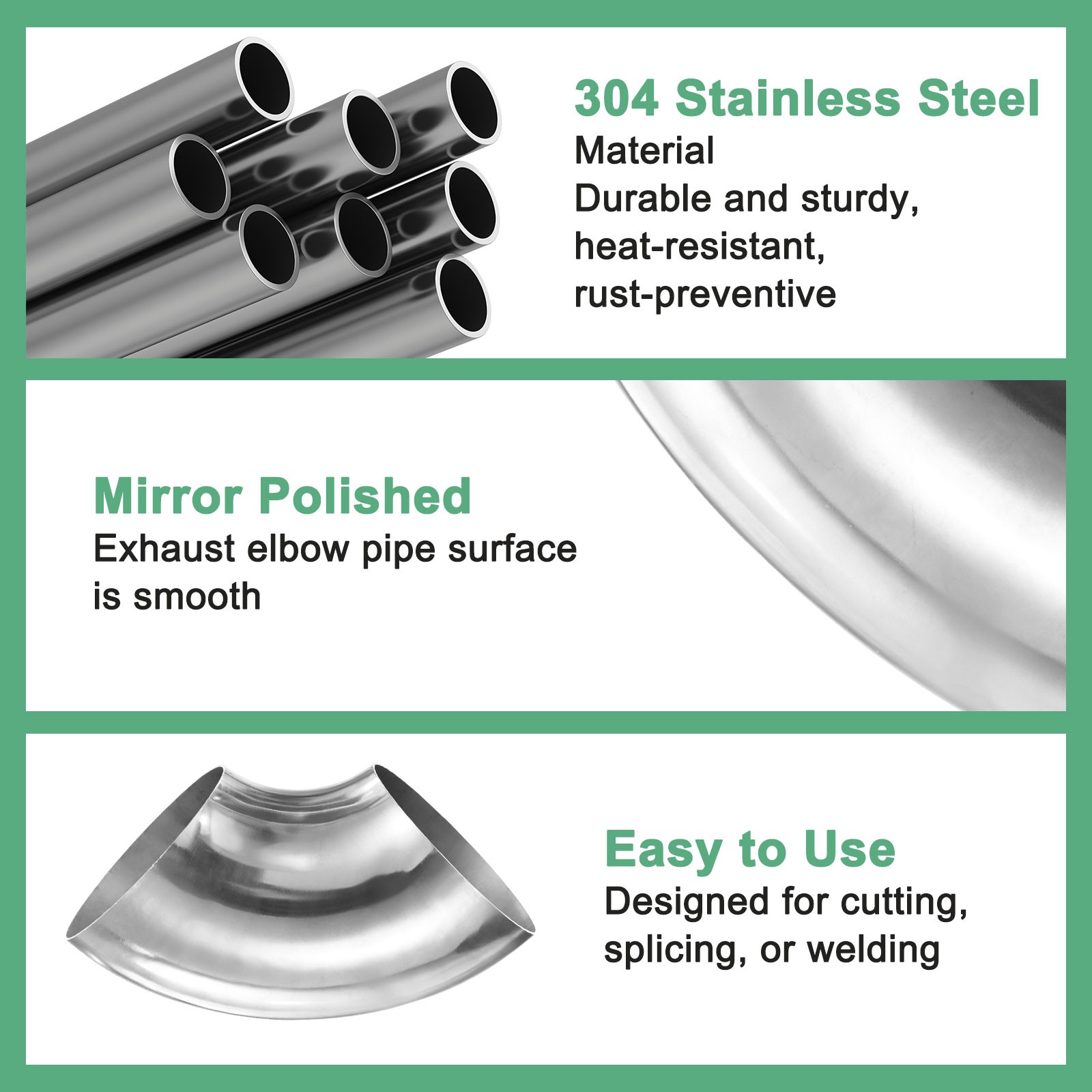 OD 4 Inch 90 Degree Mandrel Bend Elbow, Thicken 1.5 mm Height 146 mm