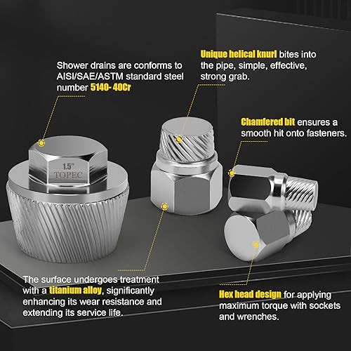 1.5” Tub Drain Extractor, 8PCS Pipe Nipple Extractor Set with 1-inch Socket,