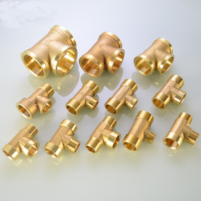 Various Sizes – Brass Thread Tee Pipe Fittings Water Air Fuel (1/8″ up to 2″)