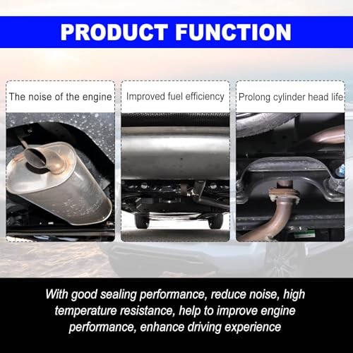 2 PCS Car Exhaust Gaskets, 2.5″ 3-Bolt Exhaust Pipe Connector Gasket,