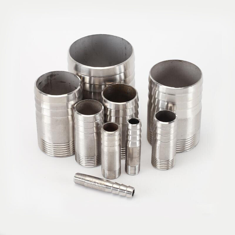 BSP 1/8″ ~ 4″ Hose Joiner Connector Tail 304 Stainless Steel Barbed Pipe Fitting