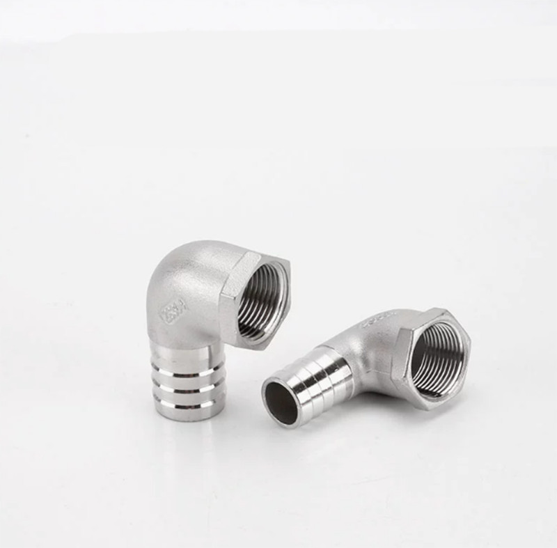 Stainless Steel Female Fitting x Barb Hose Tail End Elbow Connector 1/4″ – 11/2″