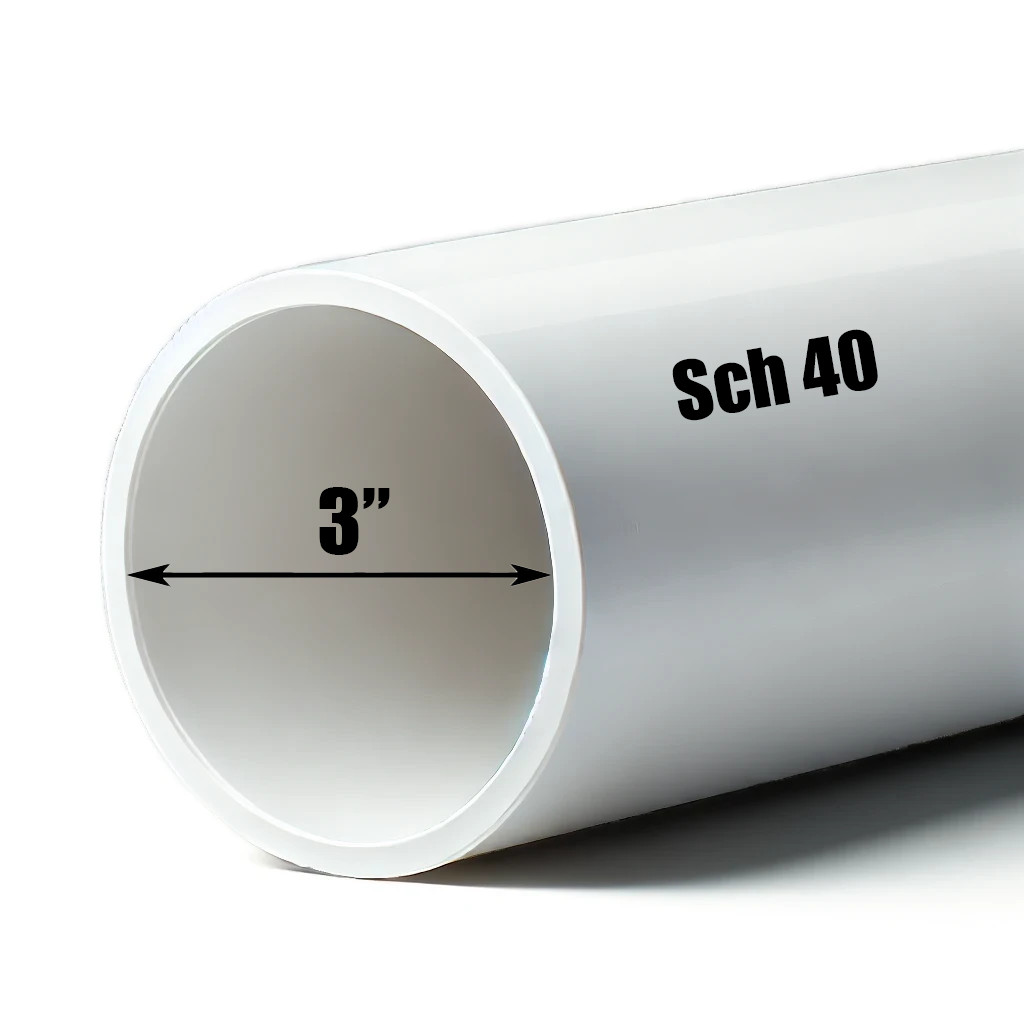3″ PVC Pipe | Schedule 40 | Custom Cut Lengths 4″-108″ | Plumbing & DIY