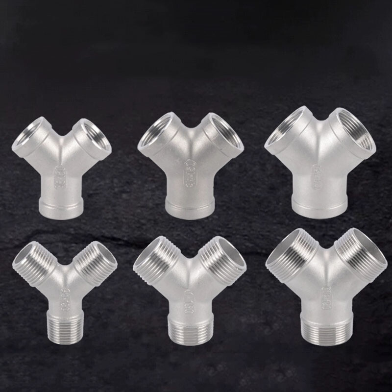 BSP 1/4″- 2″ Stainless Steel “Y” 3-Way Female/Male Thread Pipe Fitting Connector