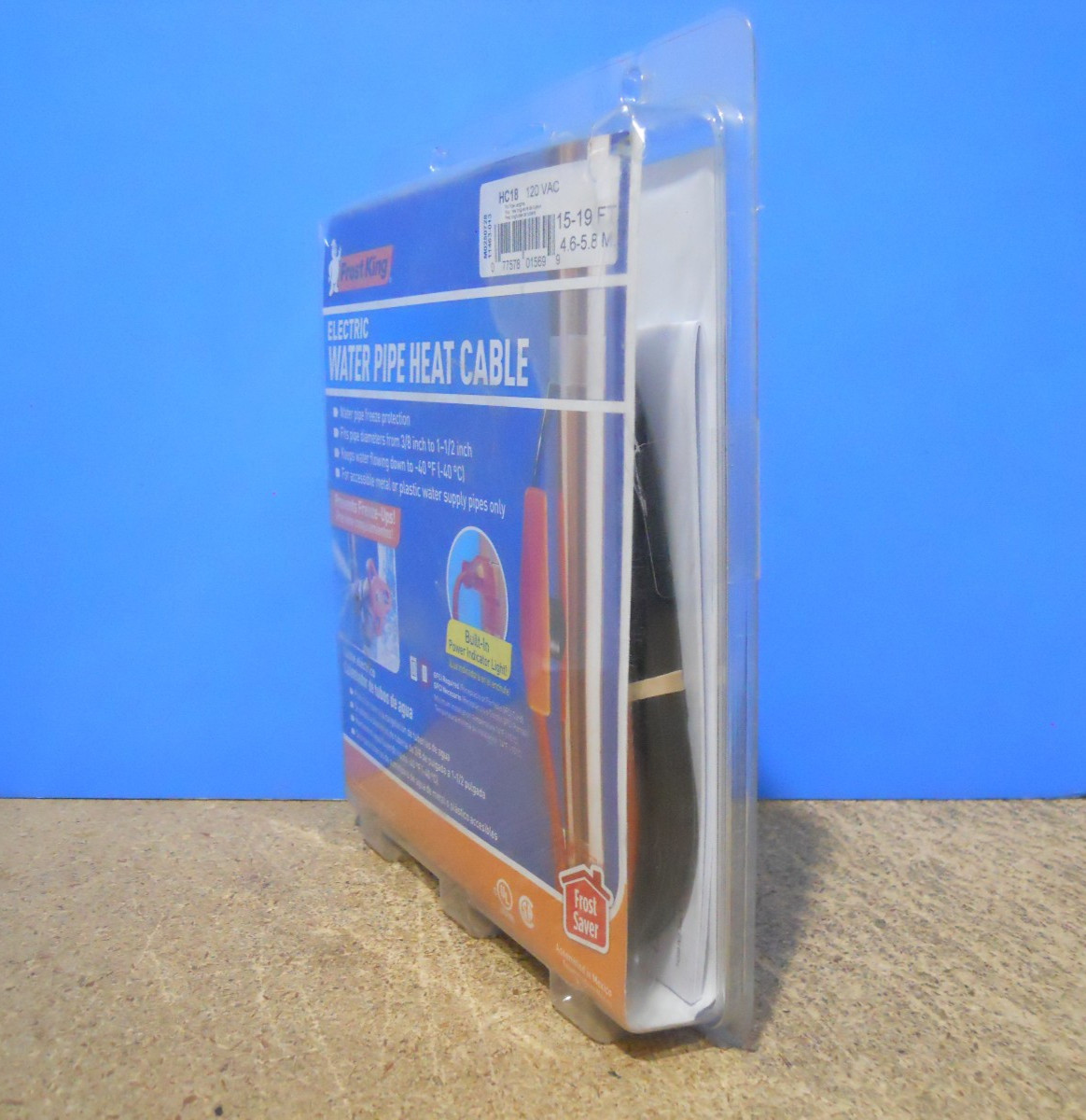 Frost King HC18, 15-19 Foot 120V Electric Water Pipe Heat Cable New!