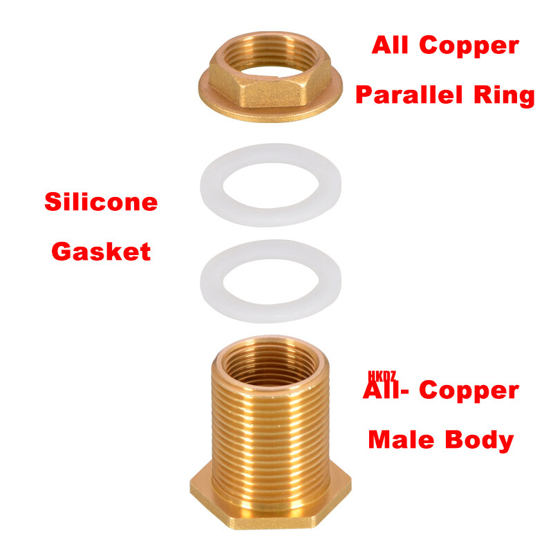 1/2″~2″ Brass Water Tank Connector Female/Male Thread Bulkhead Fittings Adapter