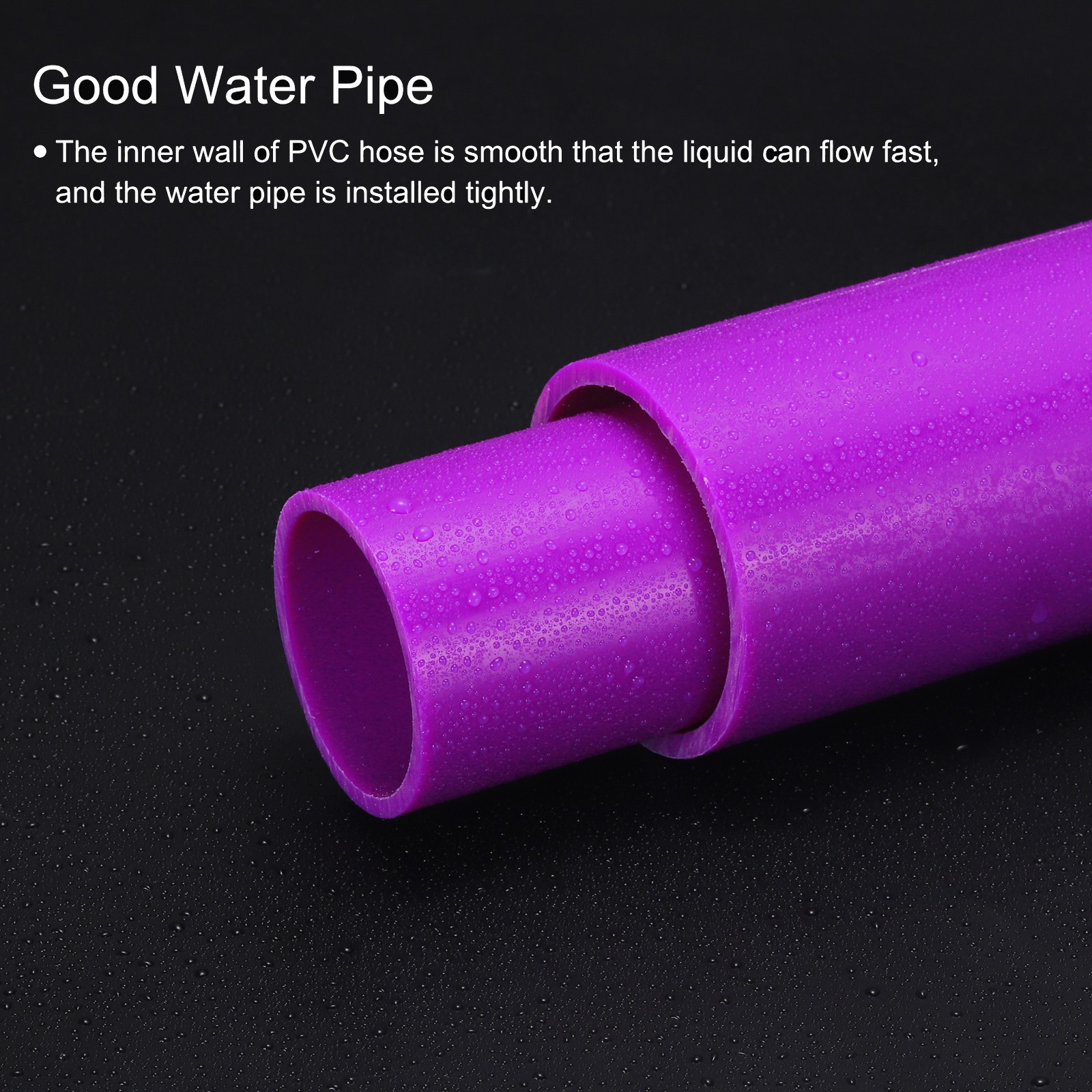 PVC Rigid Round Pipe 16mm ID 20mm OD 500mm Purple High Impact