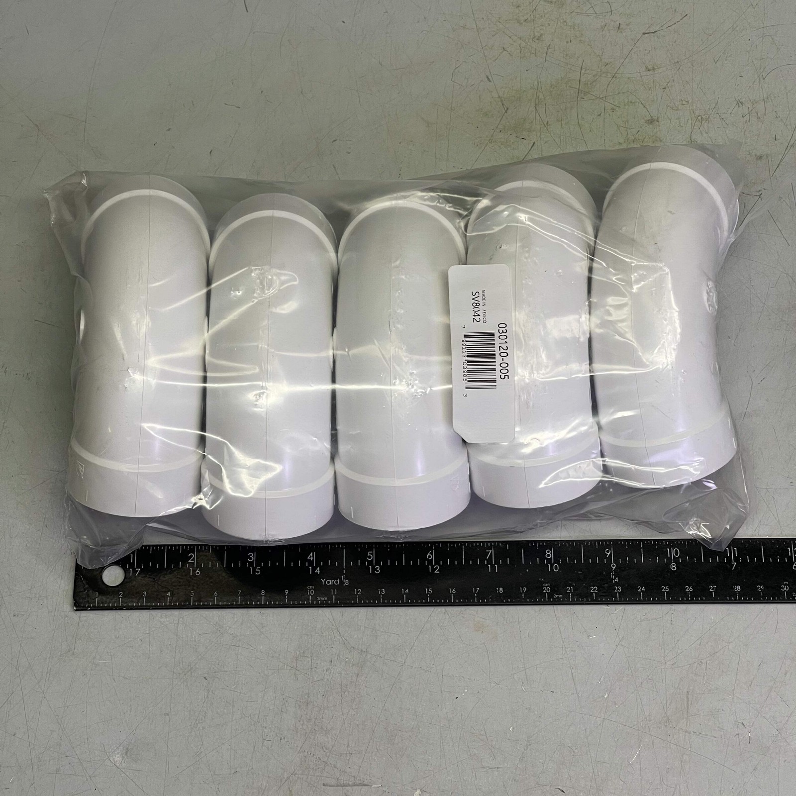 PLASTIFLEX (5 PACK) 90° Sweep Elbow 2” ID White Plastic 030120-005