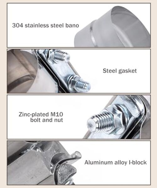Exhaust Clamp,Car Accessories 3″ 2.5″ 5″ 3.5″ 2.75″ Lap Joint Exhaust Band 4″