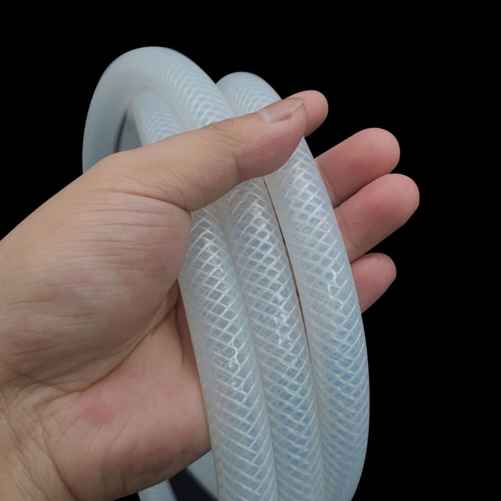 Silicone Tube Hose Pipe Clear Braided Tube Reinforced Water Liquid Oil 4mm-50mm
