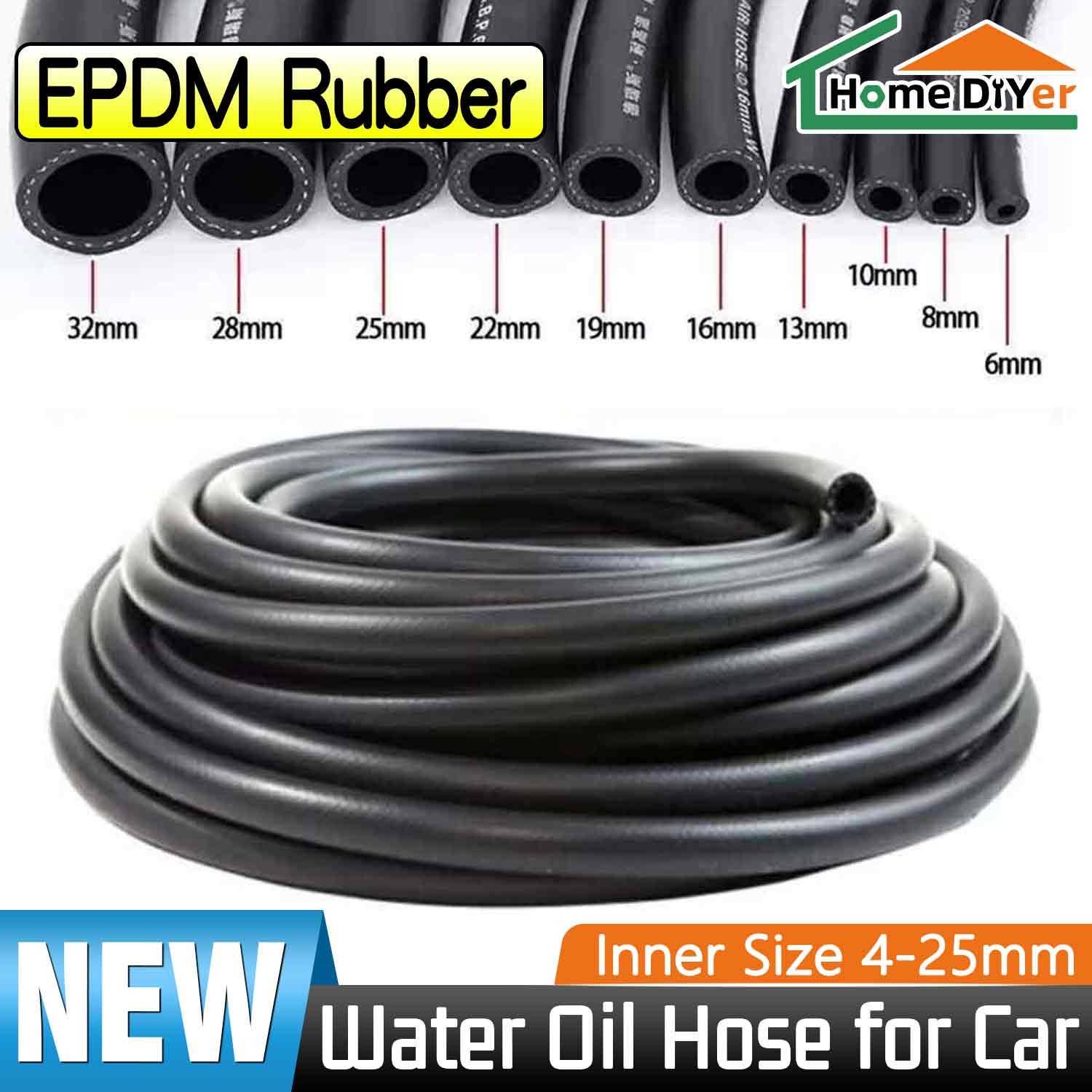 4-25mm EPDM Rubber Fuel Line Hose Anti-High Temp Pressure Fluid Petrol Oil Tube