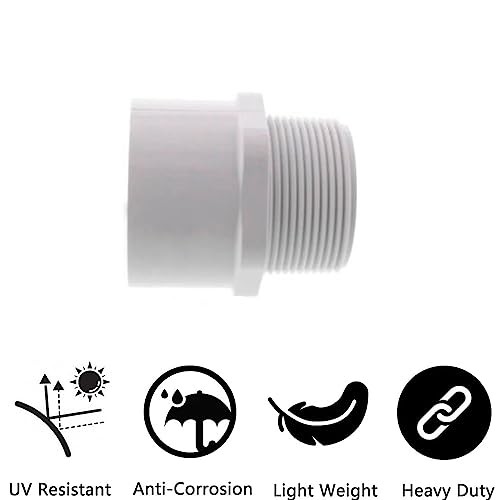PVC Pipe Reducer Fitting – 3/4 Inch MNPT Male x 1/2 3/4″MNPT x 1/2″ Slip Socket